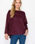 Adi Stretch Faux Suede Top