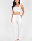 French Terry Cropped Tank Top & Joggers Set