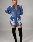 Sexy Denim Jacket Dress by Claude