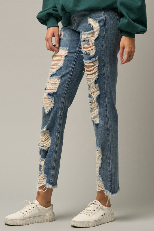 Insane Premium Heavy Distressed Straight Jeans