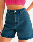 Le Lis Mid Length Denim Shorts - Online Only