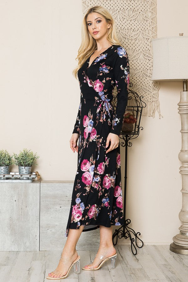 Rosalie Floral True Wrap Maxi Dress