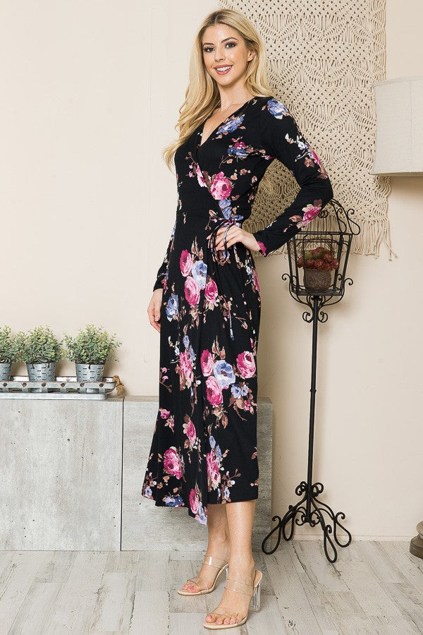 Rosalie Floral True Wrap Maxi Dress