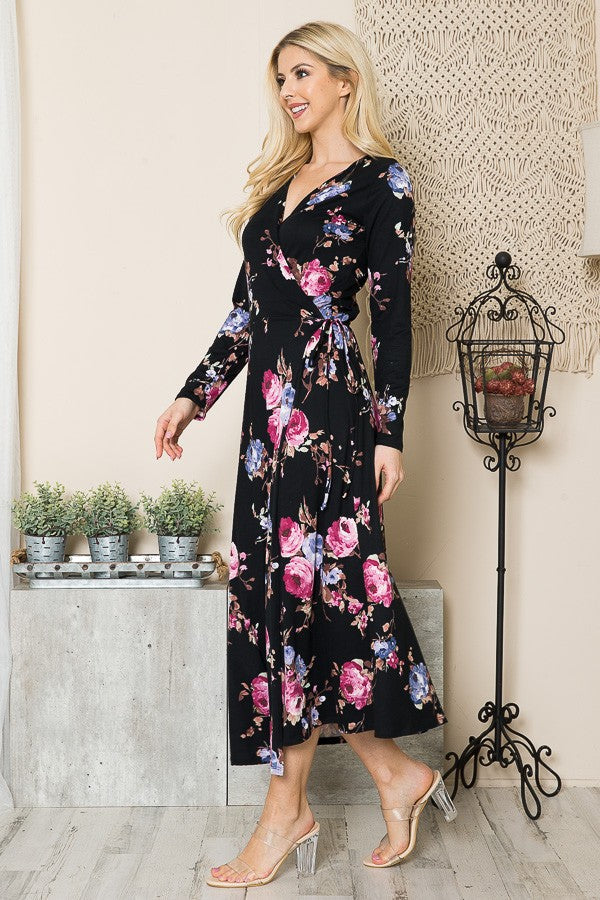 Rosalie Floral True Wrap Maxi Dress