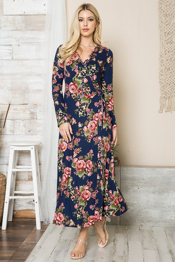 Rosalie Floral True Wrap Maxi Dress