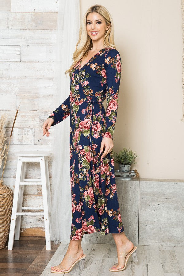 Rosalie Floral True Wrap Maxi Dress