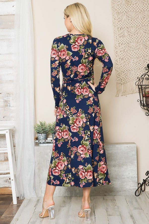 Rosalie Floral True Wrap Maxi Dress