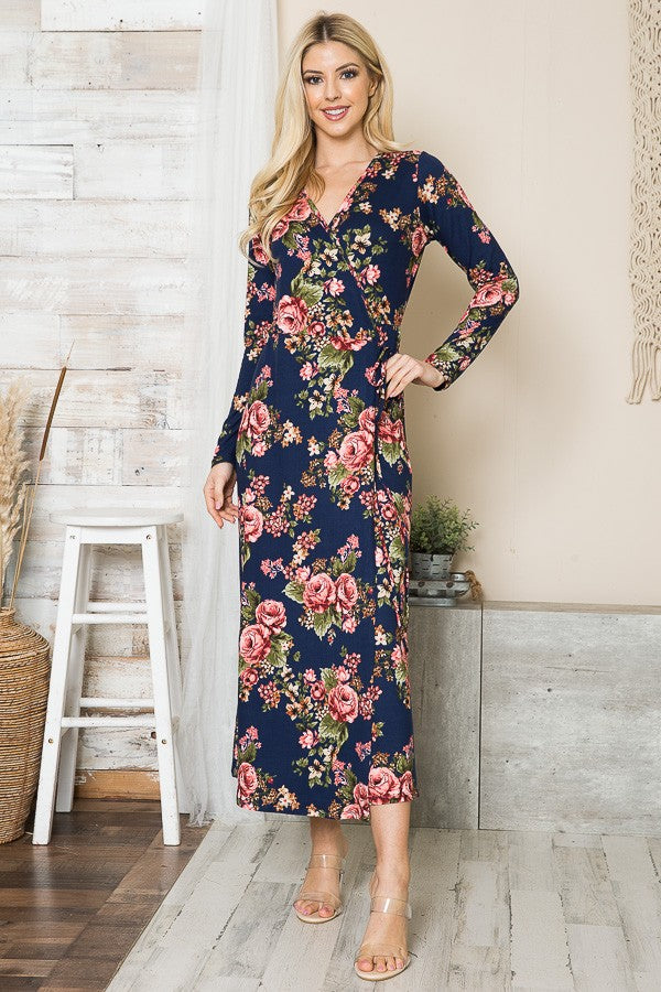 Rosalie Floral True Wrap Maxi Dress