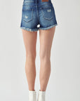 Artemis Vintage Mid Rise Patch Detail Short