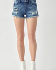 Artemis Vintage Mid Rise Patch Detail Short