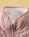 Solid Fleece Lined Quilted Vest Coat