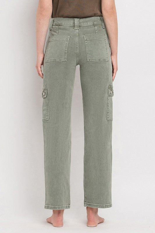 VERVET by Flying Monkey High Rise Cargo Straight Jeans