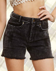 La Miel Casual Washed Denim Shorts with Pockets