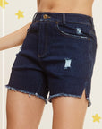 La Miel Casual Washed Denim Shorts with Pockets