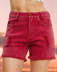 La Miel Casual Washed Denim Shorts with Pockets