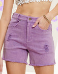 La Miel Casual Washed Denim Shorts with Pockets