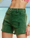 La Miel Casual Washed Denim Shorts with Pockets