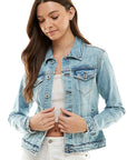 Spandex  Ladies  Casual Denim Jacket - Online Only