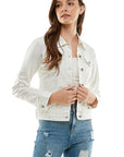 Spandex  Ladies  Casual Denim Jacket - Online Only