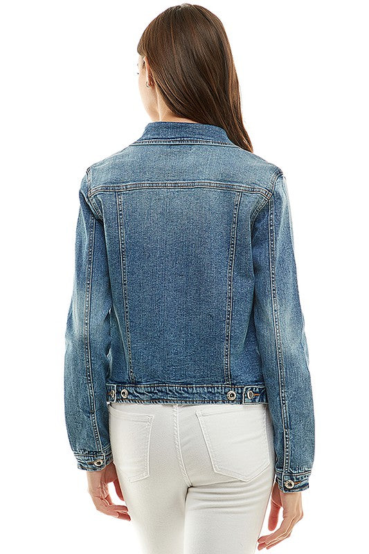 Spandex  Ladies  Casual Denim Jacket - Online Only