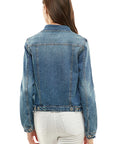 Spandex  Ladies  Casual Denim Jacket - Online Only