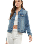 Spandex  Ladies  Casual Denim Jacket - Online Only