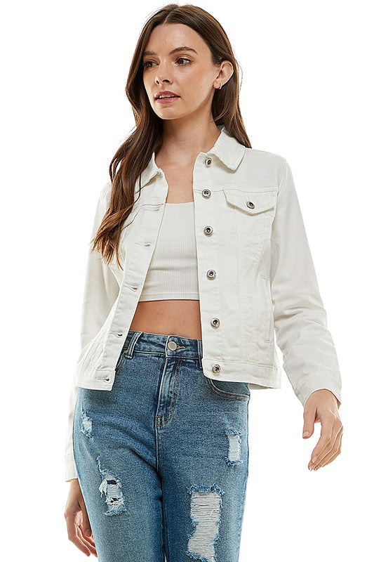 Spandex  Ladies  Casual Denim Jacket - Online Only