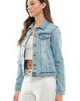 Spandex  Ladies  Casual Denim Jacket - Online Only