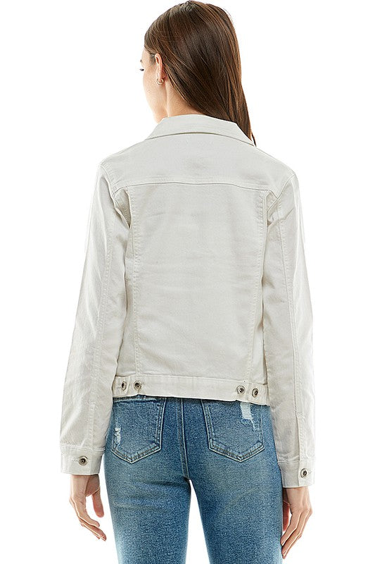 Spandex  Ladies  Casual Denim Jacket - Online Only