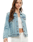 Spandex  Ladies  Casual Denim Jacket - Online Only