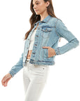 Spandex  Ladies  Casual Denim Jacket - Online Only