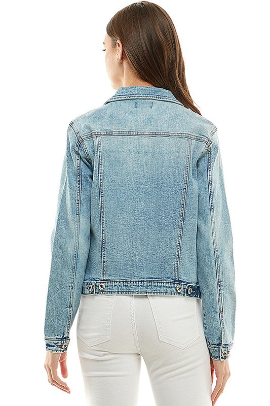 Spandex  Ladies  Casual Denim Jacket - Online Only