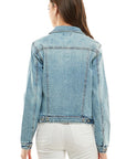 Spandex  Ladies  Casual Denim Jacket - Online Only