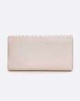 Crystal Pave Pleated Satin Clutch Bag