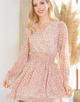 Floral Wrap Tiered Dress — Puff Sleeve Prairie Mini Dress