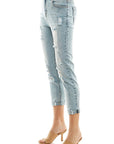 Blue Age Destructed Cuffed Boyfriend Jean