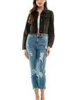 Blue Age Destructed Cuffed Boyfriend Jean