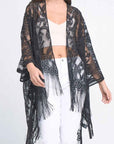 Elegant Lace Fringed Kimono