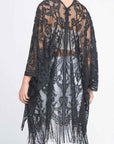 Elegant Lace Fringed Kimono