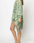 Elegant Lace Fringed Kimono