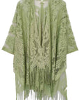 Elegant Lace Fringed Kimono