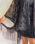 Elegant Lace Fringed Kimono