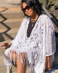 Elegant Lace Fringed Kimono