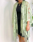 Elegant Lace Fringed Kimono