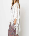 Elegant Lace Fringed Kimono