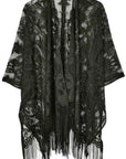 Elegant Lace Fringed Kimono