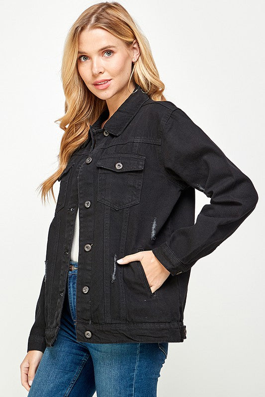 Blue Age Women&#39;s Denim Jacket with Fleece Hoodies