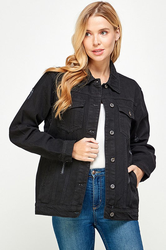 Blue Age Women&#39;s Denim Jacket with Fleece Hoodies