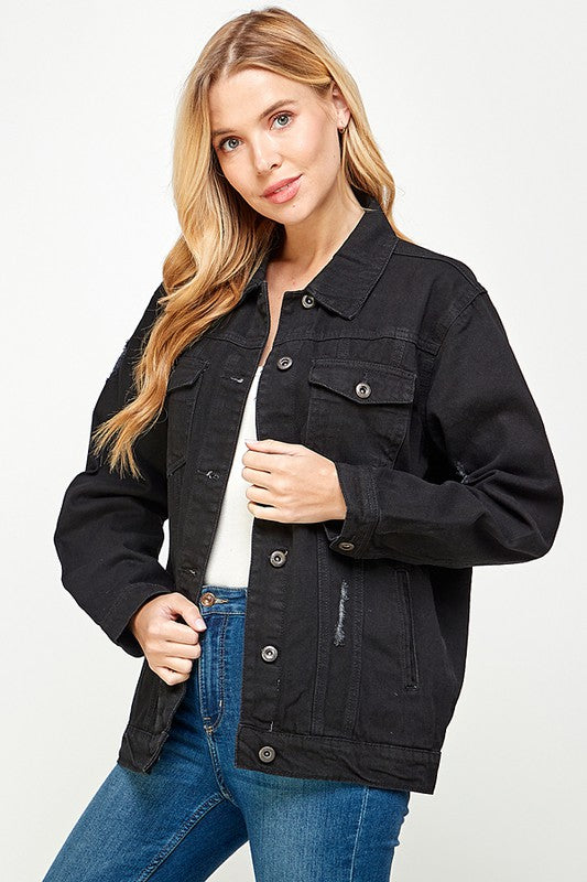 Blue Age Women&#39;s Denim Jacket with Fleece Hoodies