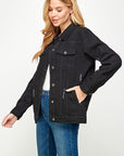 Blue Age Women's Denim Jacket with Fleece Hoodies